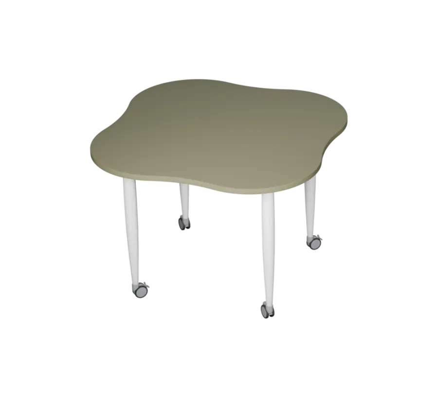 PLAYFORM 225 K modulární hravé stoly, mobilní, výška 750 mm, kovová podnož bílá, deska 25 mm, beton